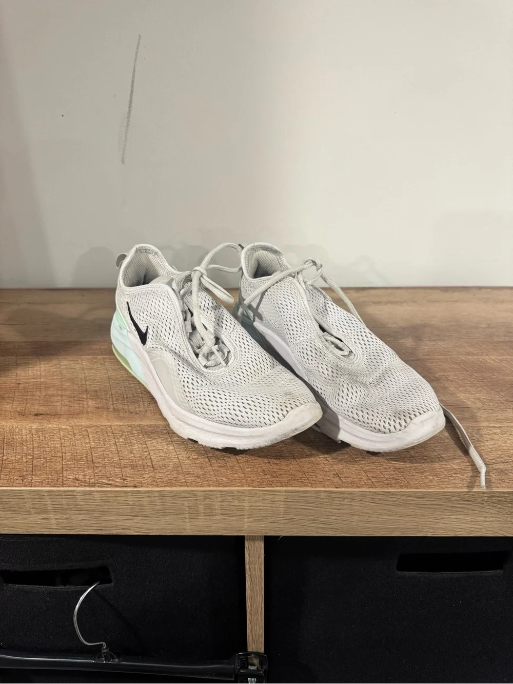 Nike Women's White Mesh Sneakers with Mint Accent